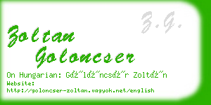 zoltan goloncser business card